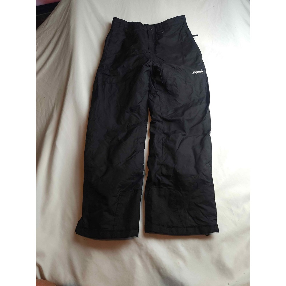 Ski Gear Snow Pants Youth Black Waterproof Elastic Waist Winter Sports - Medium